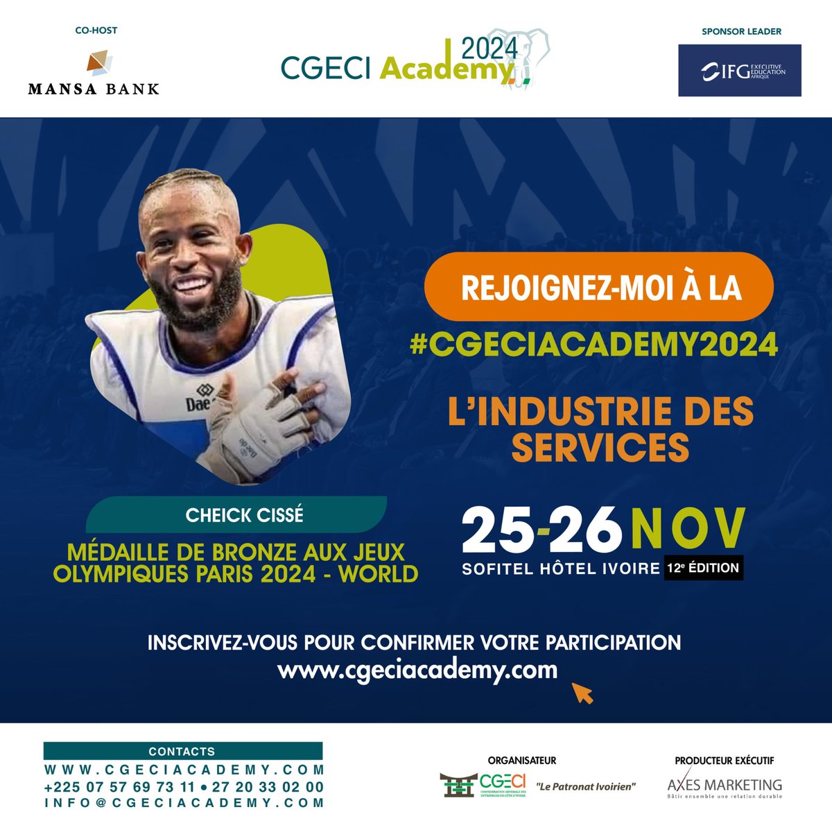 Cérémonie de Clôture #CGECIAcademy2024
Temps d’Inspiration avec :
🏅 Cheick Cissé, champion olympique
⚡ Muriel Ahouré, sprinteuse de renom
🙏🏾 Oumar Koné, leader exemplaire
⚽ Guy Demel &amp; Emerse Faé, icônes du football

#Inspiration #Sport #CAN2023 #ClôtureMagistrale