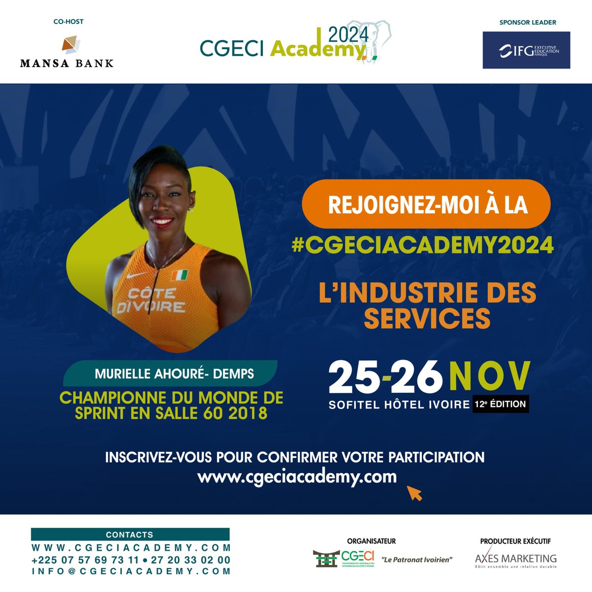 Cérémonie de Clôture #CGECIAcademy2024
Temps d’Inspiration avec :
🏅 Cheick Cissé, champion olympique
⚡ Muriel Ahouré, sprinteuse de renom
🙏🏾 Oumar Koné, leader exemplaire
⚽ Guy Demel &amp; Emerse Faé, icônes du football

#Inspiration #Sport #CAN2023 #ClôtureMagistrale