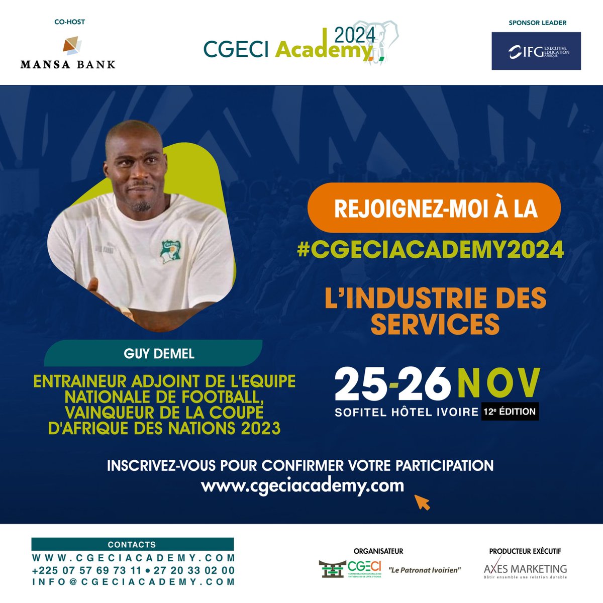 Cérémonie de Clôture #CGECIAcademy2024
Temps d’Inspiration avec :
🏅 Cheick Cissé, champion olympique
⚡ Muriel Ahouré, sprinteuse de renom
🙏🏾 Oumar Koné, leader exemplaire
⚽ Guy Demel &amp; Emerse Faé, icônes du football

#Inspiration #Sport #CAN2023 #ClôtureMagistrale