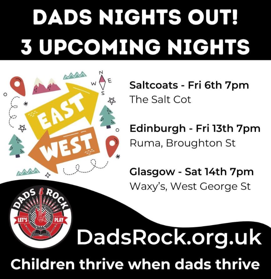 DadsRockOrg's tweet photo. Dads! 3 chances to get together with other Dads this Christmas, we've got 3 nights out coming up. Come along, sign up here: 

Glasgow - https://t.co/OhC5xzAEP5 
Edin - https://t.co/SQ4bZHPJ69 https://t.co/XNQPYHEvPF