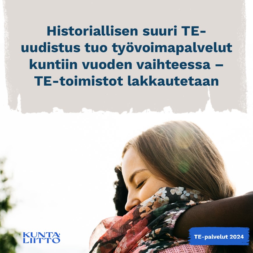 Kuntaliitto's tweet photo. ✨Työvoimapalveluista tulee osa jokaisen kunnan peruspalvelua 1.1.2025 ✨

✅Uudistus tuo palvelut lähemmäs asiakkaita.
✅Kuntien tavoitteena on turvata asiakkaille mahdollisimman sujuvat palvelut siirtymävaiheessa

Lue koko tiedotteemme ➡️https://t.co/wXeIEsUw9c https://t.co/iUotQKTb6q