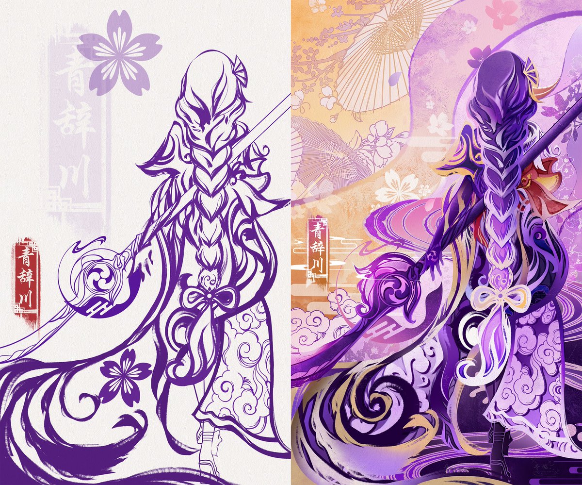 #RaidenShogun #GenshinImpact Drafts and finished illustrations.