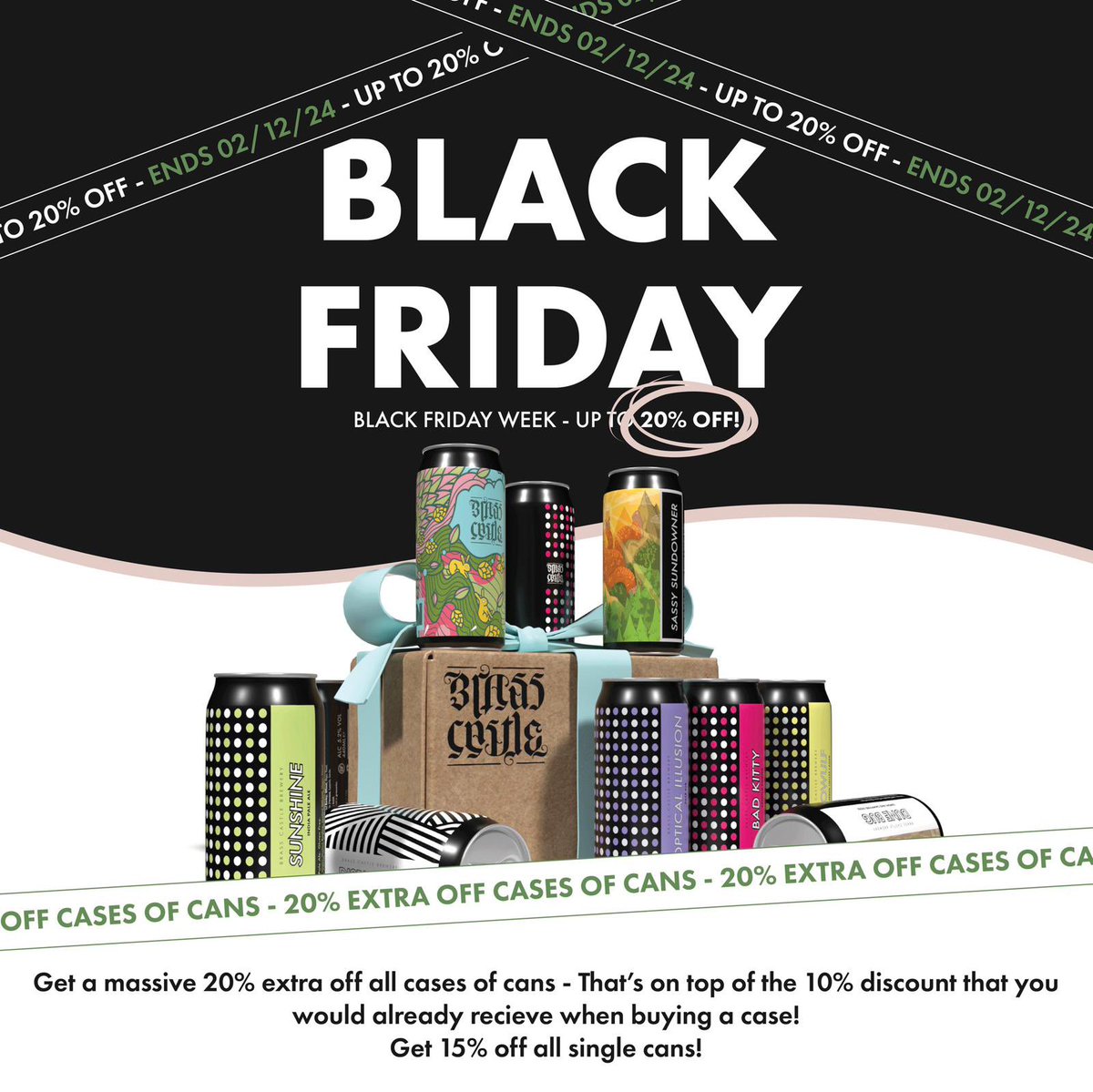 ✨BLACK FRIDAY SALES WEEK✨

This is our BIGGEST EVER SALE! Get 15% off single cans, and an additional 20% off the already discounted full cases of 12! 

Shop here:
brasscastle.co.uk/craft-beer-sho…