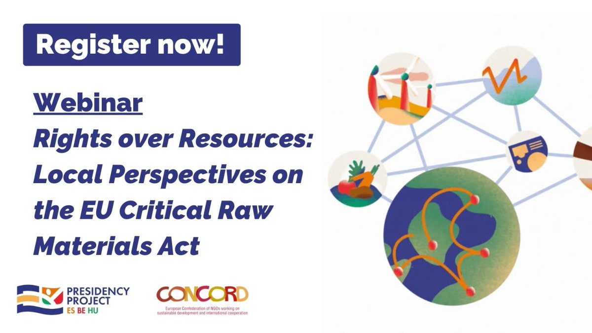 Wetlands International Europe (@wetlandseurope) on Twitter photo 🌱<a href="/WetlandsInt/">Wetlands International</a> is excited to be invited to @CONCORD_Europe 's upcoming webinar, Rights over Resources: Local Perspectives on the EU Critical Raw Materials (CRM) Act on Monday, 2 December 2024, 15:00!
Register here: us02web.zoom.us/meeting/regist… 🌱<a href="/WetlandsInt/">Wetlands International</a> is excited to be invited to @CONCORD_Europe 's upcoming webinar, Rights over Resources: Local Perspectives on the EU Critical Raw Materials (CRM) Act on Monday, 2 December 2024, 15:00!
Register here: us02web.zoom.us/meeting/regist…
