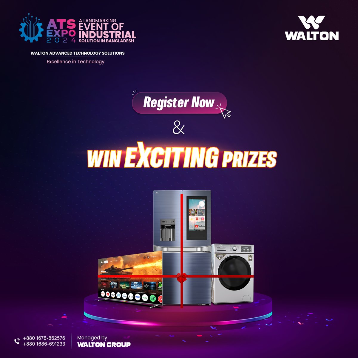 WaltonBD_'s tweet photo. Register now for Walton ATS Expo 2024 and win exciting prizes!

📅 Dec 5-7, 2024
📍 ICCB Hall-03, Dhaka
Explore innovations, connect with leaders, and get rewarded!
Register today: https://t.co/8zYf9kzOZf
#ATSExpo2024 #Walton #RegisterToWin https://t.co/7T8XZDvIYf