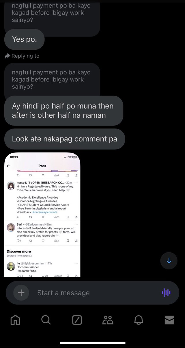 SCAMMER AWARENESS POST‼️

-a thread about @Zaricommssi 

A client reached out to me and said that they have been scammed worth ₱400 by  @Zaricommssi  at nagpacomms si client ng chem related task. 

PAPALIT PALIT PO SILA NG USERNAME

lf commissioner (for exposure)
#ariauncovers