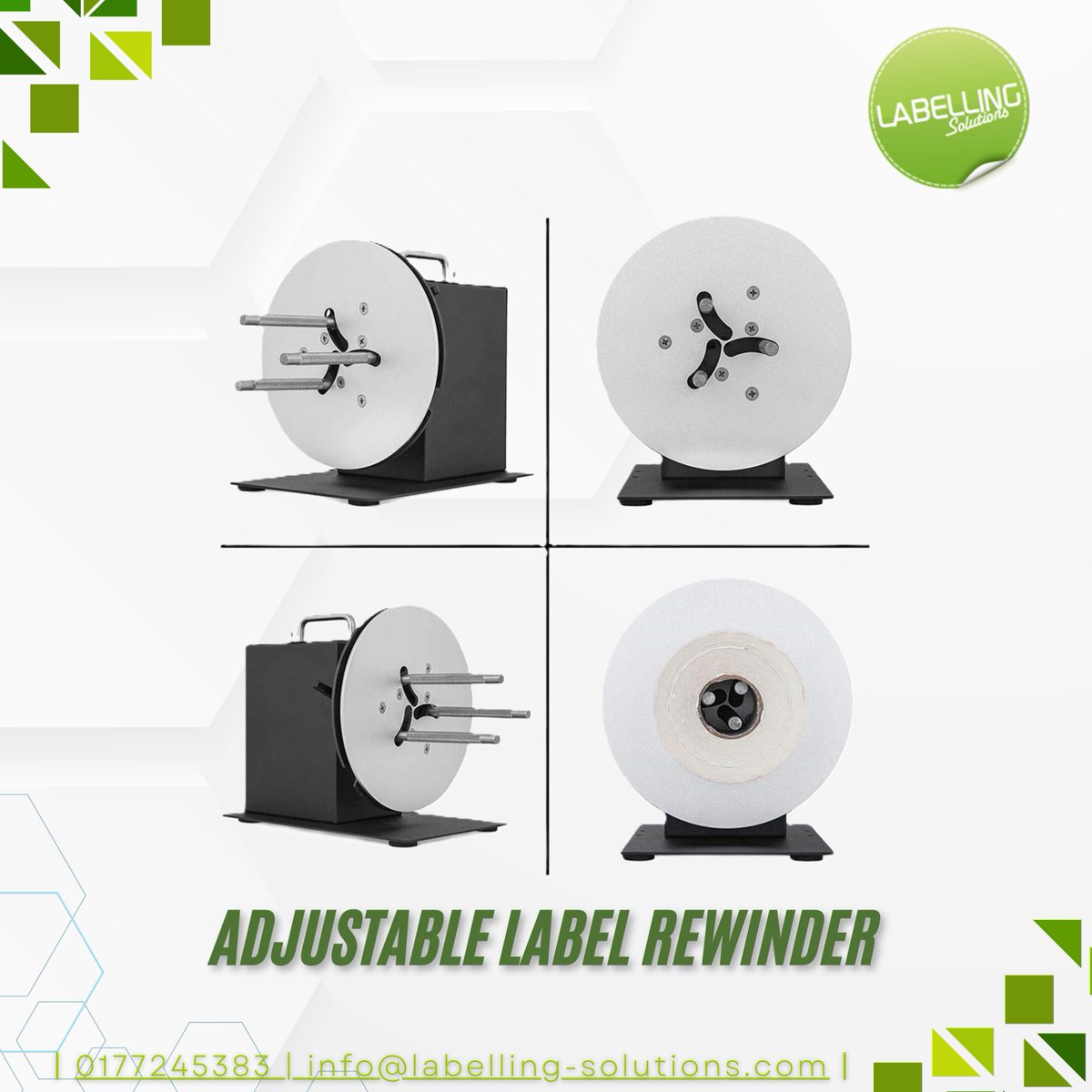 Boost your labeling game with our Adjustable Label Rewinder! 
Fits 25mm–101mm cores
Handles rolls up to 220mm diameter &amp; 115mm width
Works with ANY thermal/transfer printer Variable speed for seamless operation Low-cost, high-quality, built for efficiency! DM us or click the link
