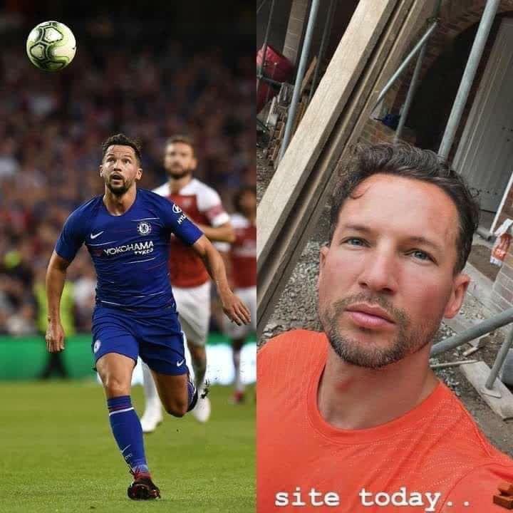 Leicester City ile PL en unutulmaz şampiyonluğunu yaşayan. İngiltere Milli Takımına yükselip 35 milyon £ ücret ile 2017 yılında Chelsea'ye transfer olan sonrasında Kasımpaşa forması da giyen Danny Drinkwater inşaatlarda işçi olarak çalışmaya başladı.