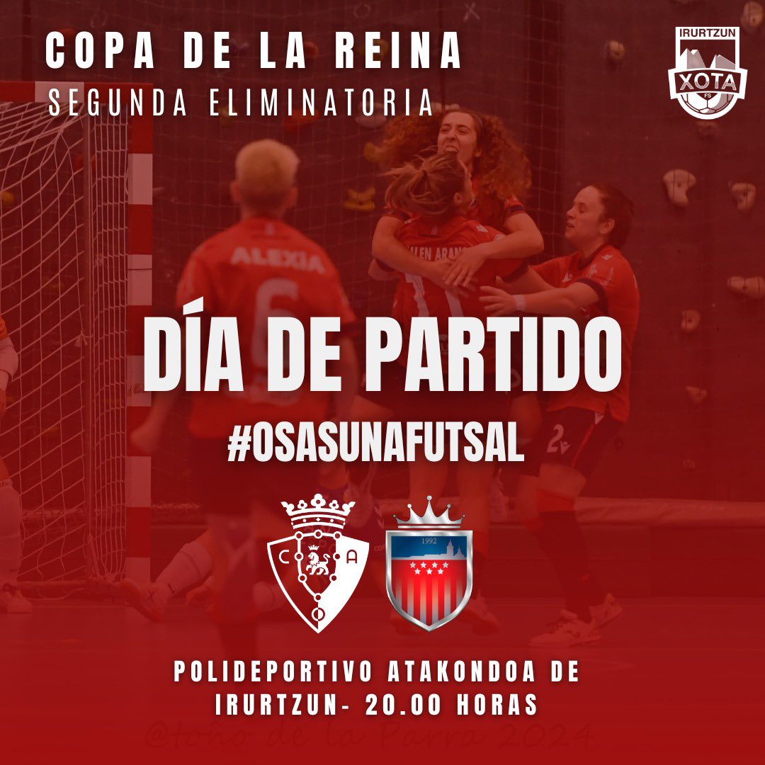 Osasuna_Futsal's tweet photo. ⚽️ ¡Día de partido! 
🏆 #CopaDeLaReinaFS 

🆚 @futsi_atletico 
🕗 20.00h
🏟️  Irurtzun 

📺 @fedfutnavarra https://t.co/knjt6vnOZJ https://t.co/FyawxE9MO1