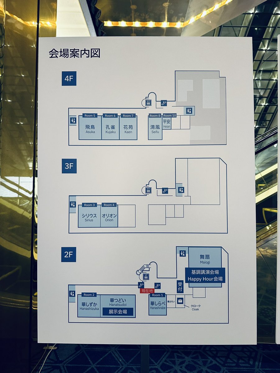 【IBM TechXchange Japan ハッシュタグ】
メイン #IBMTechXchange
💡ブレイクアウトセッションに関しては各Roomをお使いください
2F 華しらべ #Room1
2F 華しずか #Room2
3F シリウス #Room3
3F オリオン #Room4
4F 飛鳥 #Room5
4F 孔雀 #Room6
4F 花苑 #Room7
4F 清風 #Room8
4F 平安 #Room10