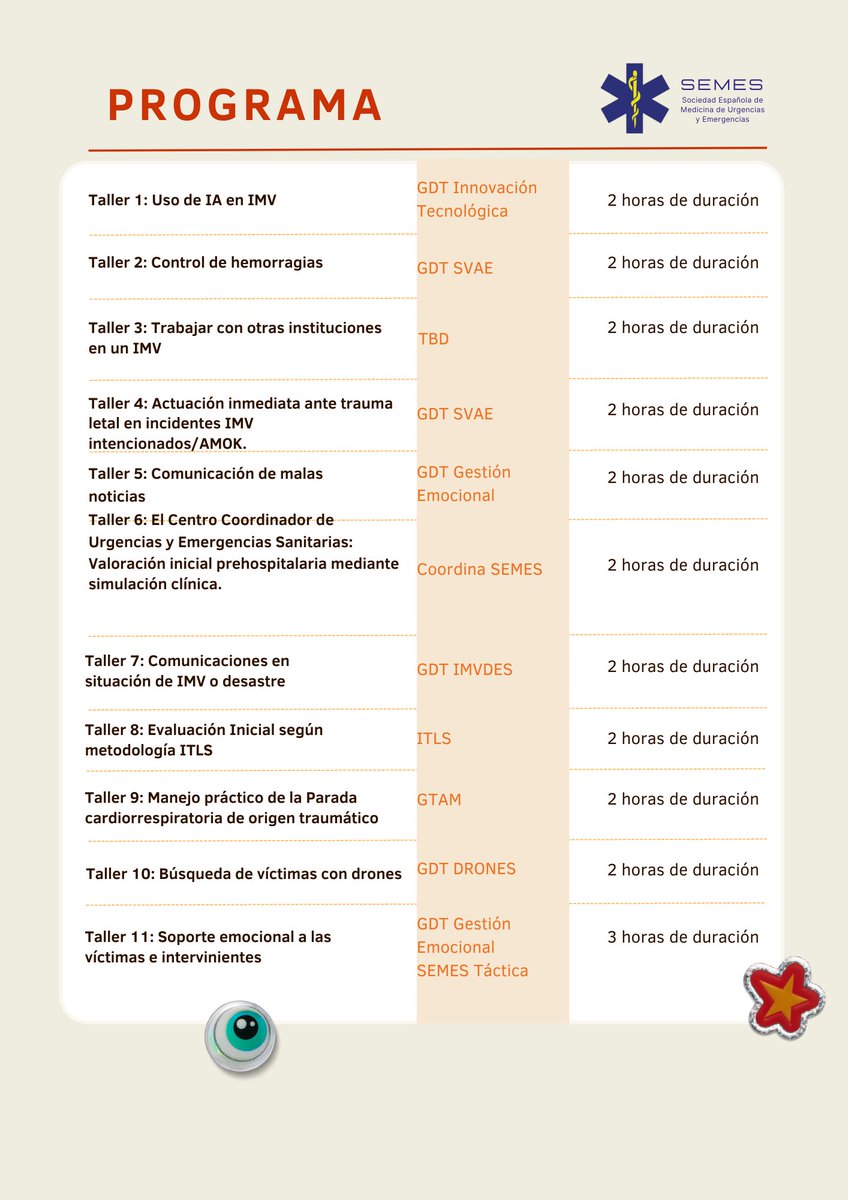 SEMES_'s tweet photo. I Jornada ECAE-SEMES🚑 

🔥Emergencias, catástrofes, aprendizaje y evidencia 
+ de 25 talleres 
‼️Tú eliges qué talleres quieres realizar
🌇30 horas ininterrumpidas, día y noche🌃

 Una propuesta de @EmergSEMES https://t.co/1dsbhVwSvG