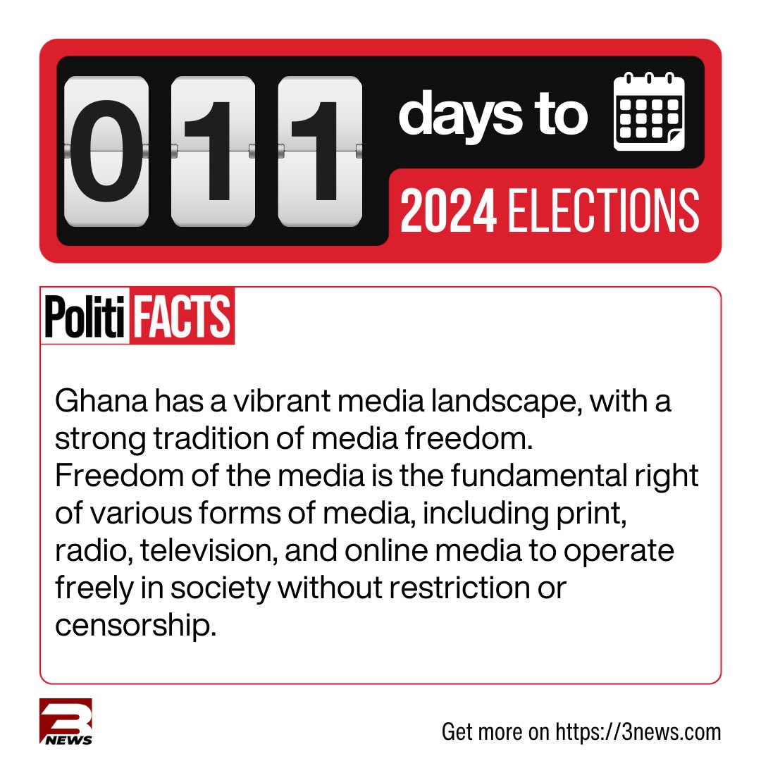 tv3_ghana's tweet photo. Press freedom is a fundamental principle that guides the media in the dissemination of their work.

#Politifacts #ElectionCommandCentre https://t.co/B2Yv1yTmDM