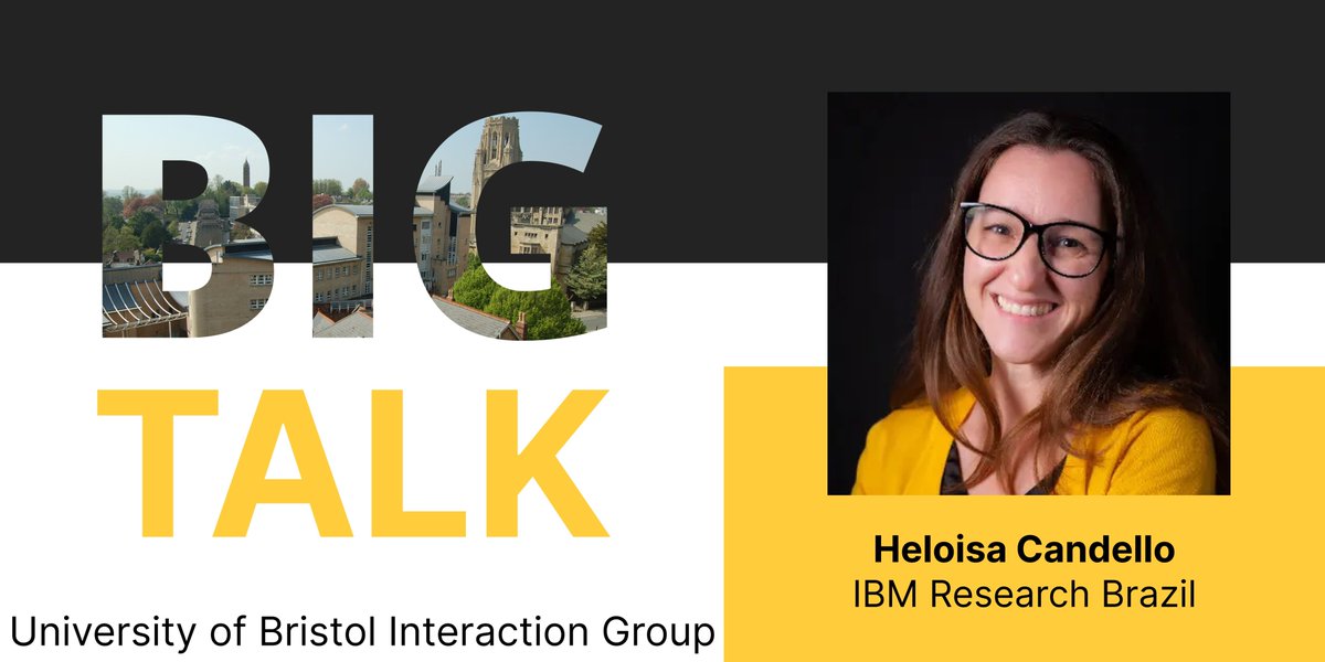 BristolIG's tweet image. Thursday&apos;s online #HCI BIG TALK: Heloisa Candello from IBM Research Brazil talks about #CUI #AI and #responsibleAI in her talk &quot;A human-centered approach to responsible conversational user interfaces.&quot; 

Online, free, all welcome! 2pm GMT, sign up here: 
bighci.blogs.bristol.ac.uk/2024/10/03/big…