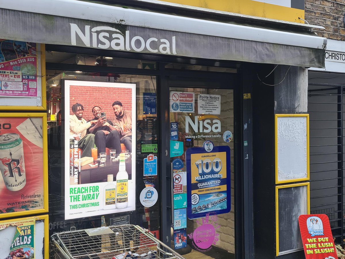 Stocking up for the Christmas season? 🎄 <a href="/campari/">Campari</a> 's Wray And Nephew now advertising across our select #Booker, <a href="/NisaLocally/">Nisa Local</a>  &amp; <a href="/costcutter/">Costcutter</a>  stores across the UK!

#FestiveSeason #dooh #Doohadvertising #Shoplocal #Convenience #HiStreetDigital