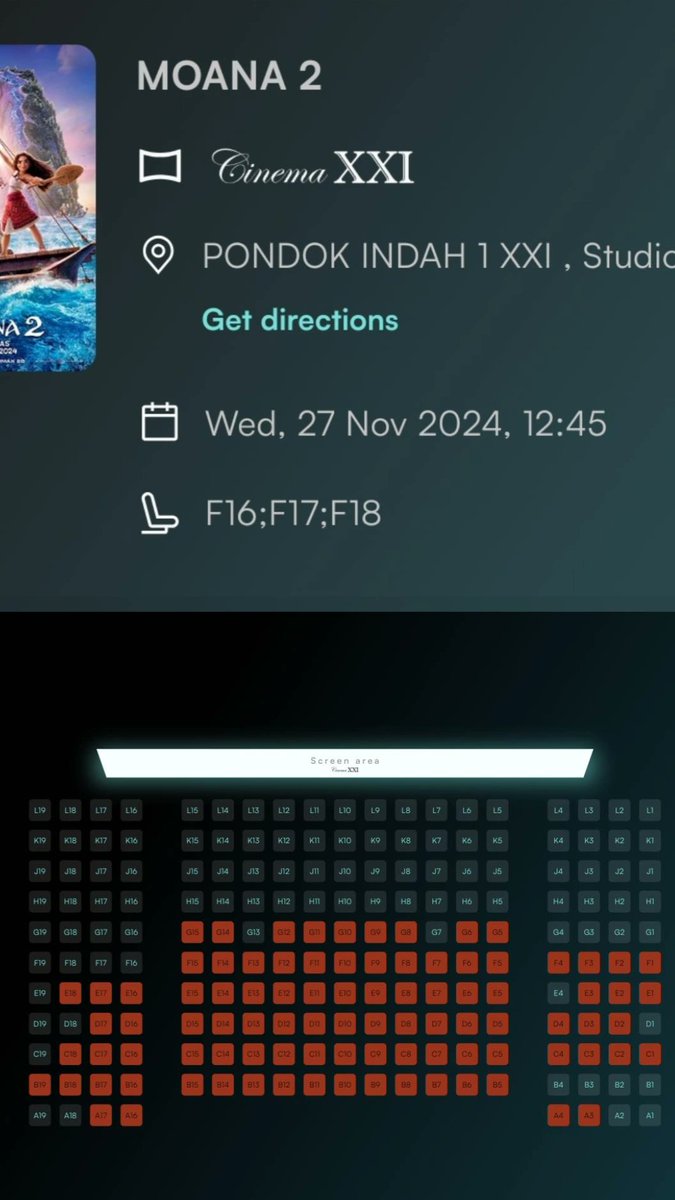 jenuine's tweet photo. Wts Moana 2 PIM 1 besok banget 3 seat 150 ribu. https://t.co/Mytn5x0oIE