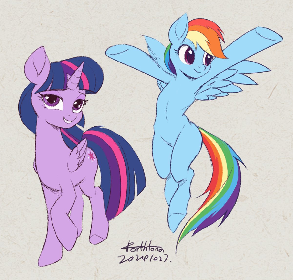 weirdforthfona's tweet image. #mlpart #RainbowDash #twilightsparkle pony sketch