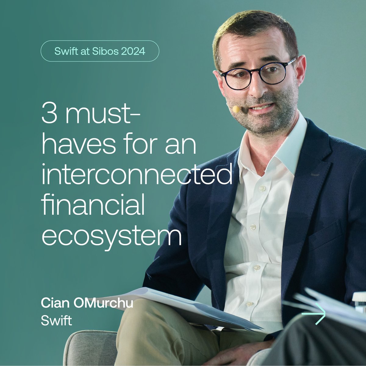 swiftcommunity's tweet image. How can we realise global interoperability between technologies, networks, and new forms of value?

Swift’s Cian OMurchu unpacks his top three takeaways from Sibos 2024.

👉 Catch up on Swift sessions on demand today: swift.com/news-events/ev…

#swiftatsibos #payments