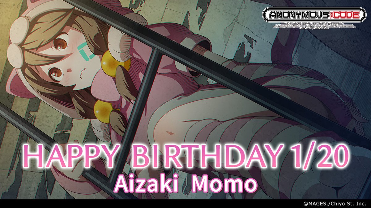 kagakuadv's tweet photo. 🎉━━━━━━━━━━━━🎊

　　🎂HAPPY BIRTHDAY🎂 

🎊━━━━━━━━━━━━🎉

今日1月20日は……
『ANONYMOUS;CODE』に登場する
 #愛咲モモ (CV:#夏川椎菜)の誕生日です🎉
お誕生日おめでとう✨

#アノニマス・コード
#アノコ

https://t.co/gdT0MrmGMj https://t.co/85ardDU22Q