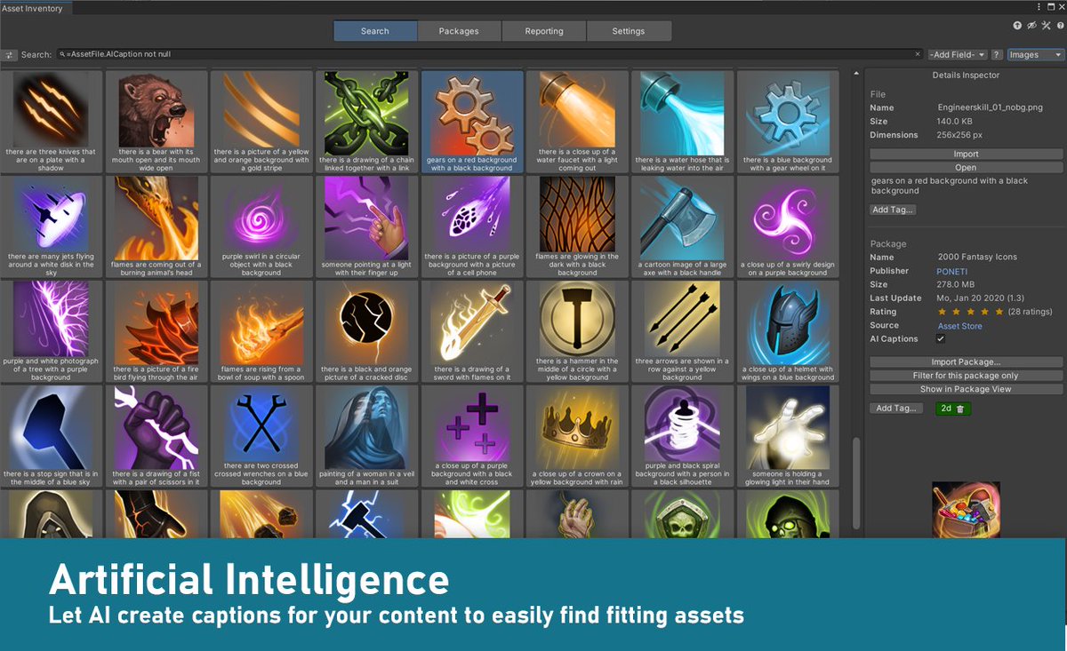 If you want to revolutionize your #unity3d asset flow and save time and space, this might be a good opportunity for you:

Asset Inventory 2 is currently on sale for 50%

Allowing you to search directly inside all packages you own and pick only what you need. Now also with SRP
