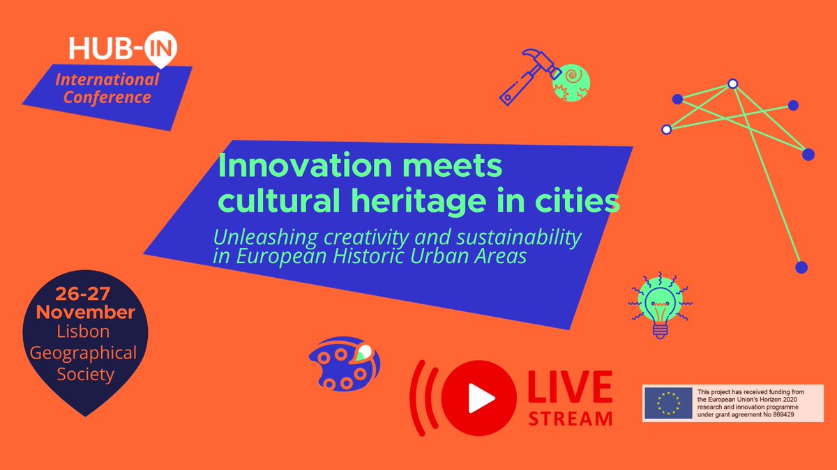 Siga em direto a Conferência Internacional | INNOVATION METS CULTURAL HERITAGE IN CITIES no nosso canal de youtube.
Aceda aqui;
youtube.com/live/3rHT3N9ha…
HUB IN Câmara Municipal de Lisboa