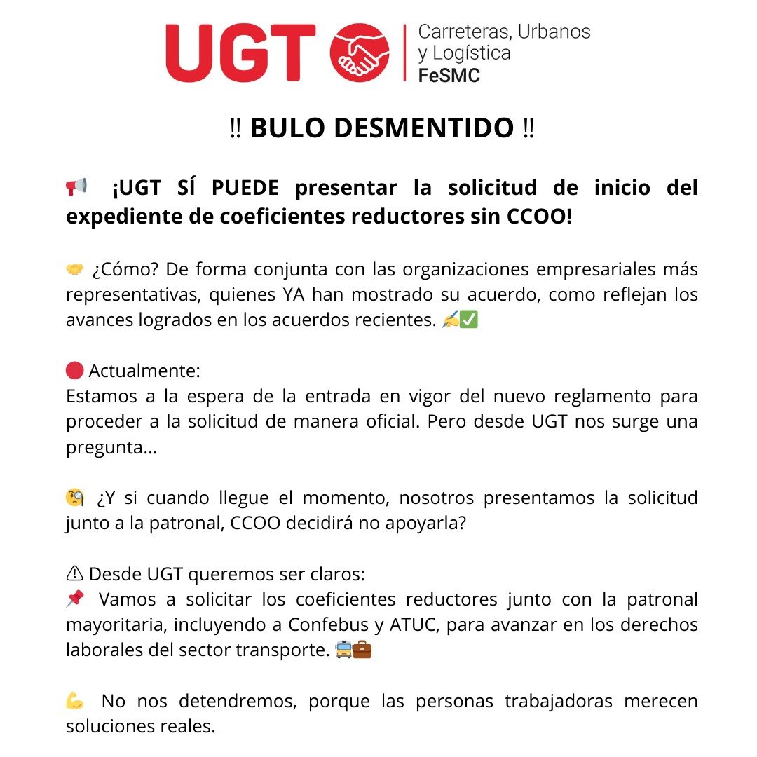 UGT Estatal Carreteras Urbanos y Logística (@ugtransportecul) on Twitter photo 