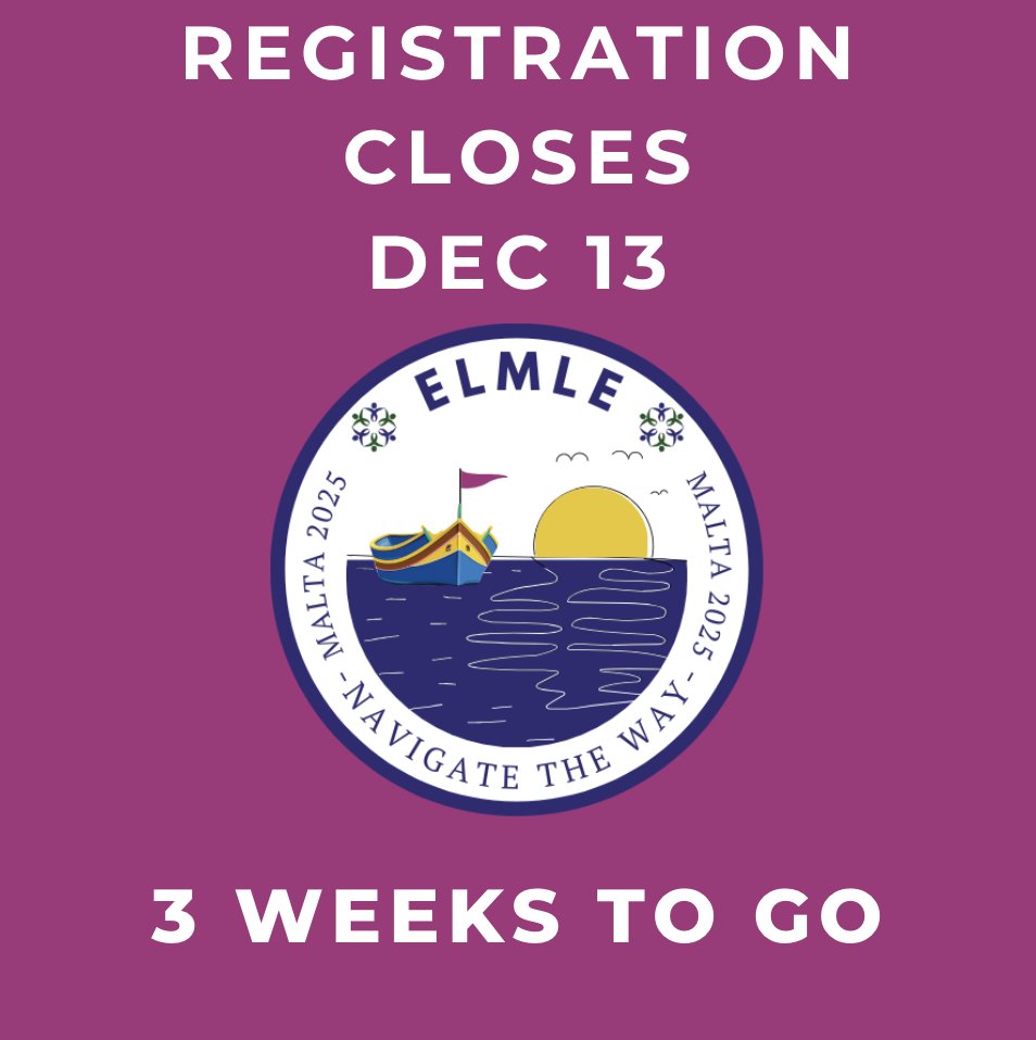Middle School Teachers and Administrators!  Have you registered for #ELMLEMalta? Don't miss out on this amazing learning experience. Go to sites.google.com/elmle.org/home… for more information.