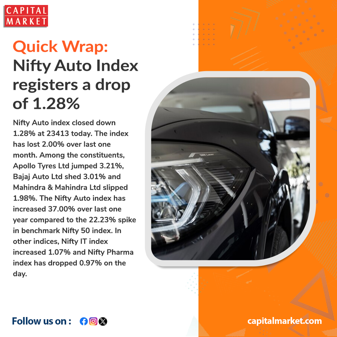 CapitalMarket17's tweet photo. Nifty Auto Index Declines by 1.28% Amid Weak Market Sentiment
Like | Share | Follow | Comment For Daily Updates.
https://t.co/YJjldO3hxV
#StockMarketUpdate #NiftyAuto #AutoIndex https://t.co/c7TNvQiRzv