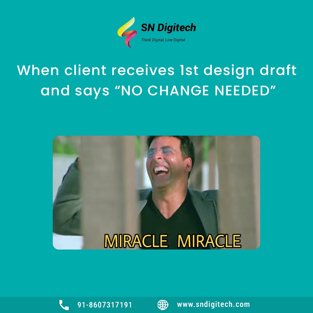 sndigitech's tweet image. Design approved, no changes! Quick, someone pinch us—we must be dreaming. 😴💻 
.
.
.
#RareApproval #DesignerWin #sndigitech #growwithsndigitech