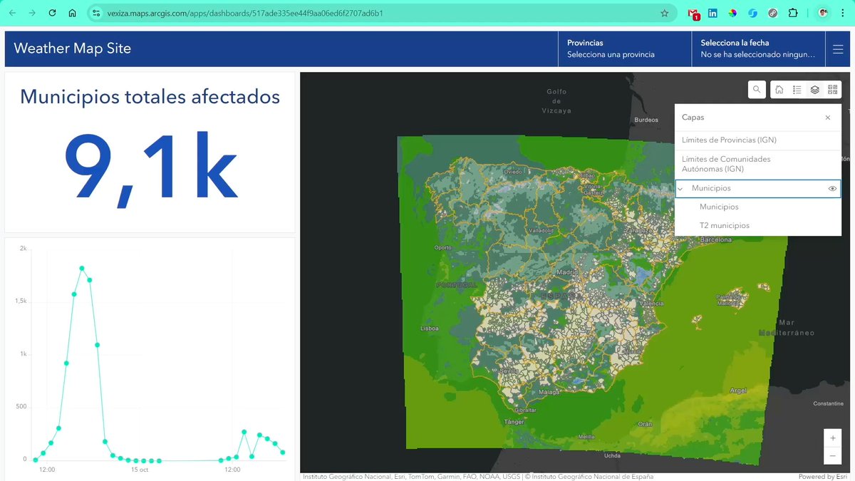 weathermapsite's tweet photo. 🧩El nuevo add-in de Weather Map Site para ArcGIS  Pro permite cruzar los datos meteorológicos con información de negocio.

🔍Los usuarios pueden visualizar cómo las condiciones meteorológicas impactan en sus operaciones y activos, y generar cuadros de mando en ArcGIS Online. https://t.co/mTRlmpNTiZ