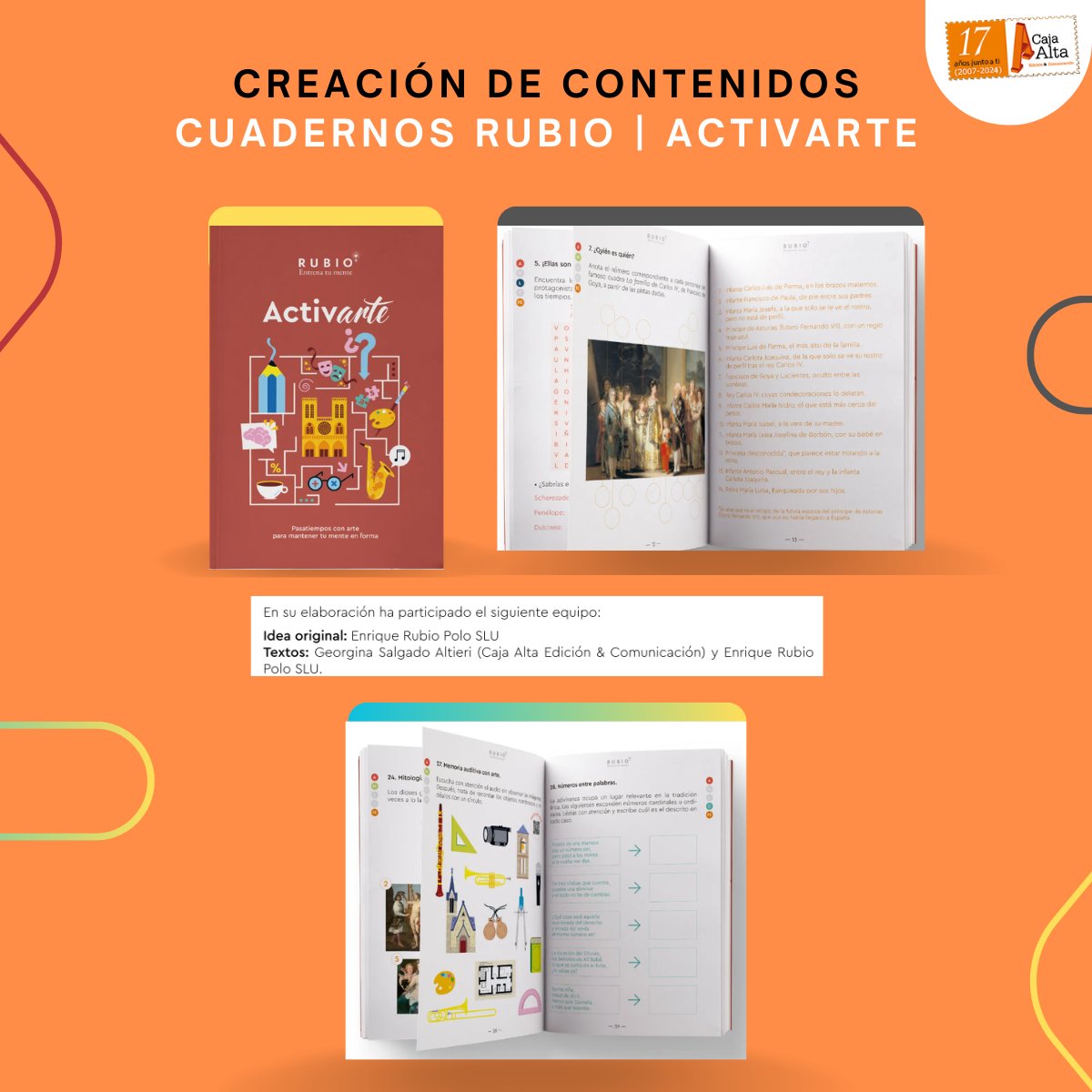 CAJAALTA's tweet photo. ❓¿Los #cuadernos RUBIO fueron parte de tu #infancia? En nuestro caso, todo un clásico. ¡Qué ilusión cuando nos han encargado crear uno ✍️! #Actividades originales y entretenidas para la colección #activarte .

🙏 Gracias a @cuadernosrubio por confiar en @caja_alta para ello. https://t.co/7O3cw0HHp1