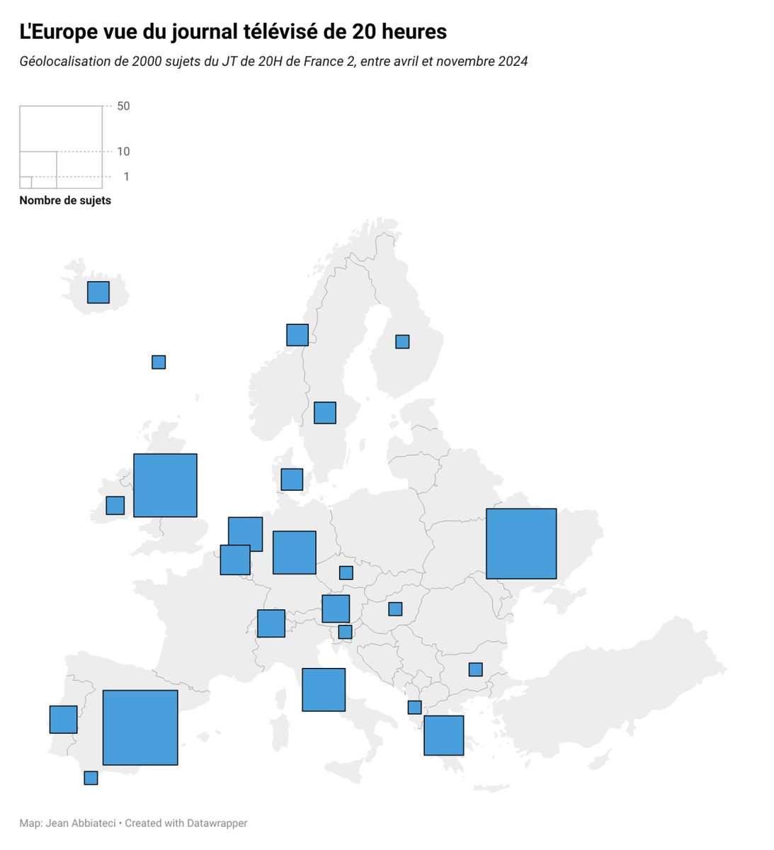 Petite expérimentation IA.

Géolocaliser et visualiser 2000 sujets du JT de 20 heures de France 2 - entre avril et novembre 2024. 

J'explique l'idée, la démarche et les biais ici linkedin.com/posts/jeanabbi…