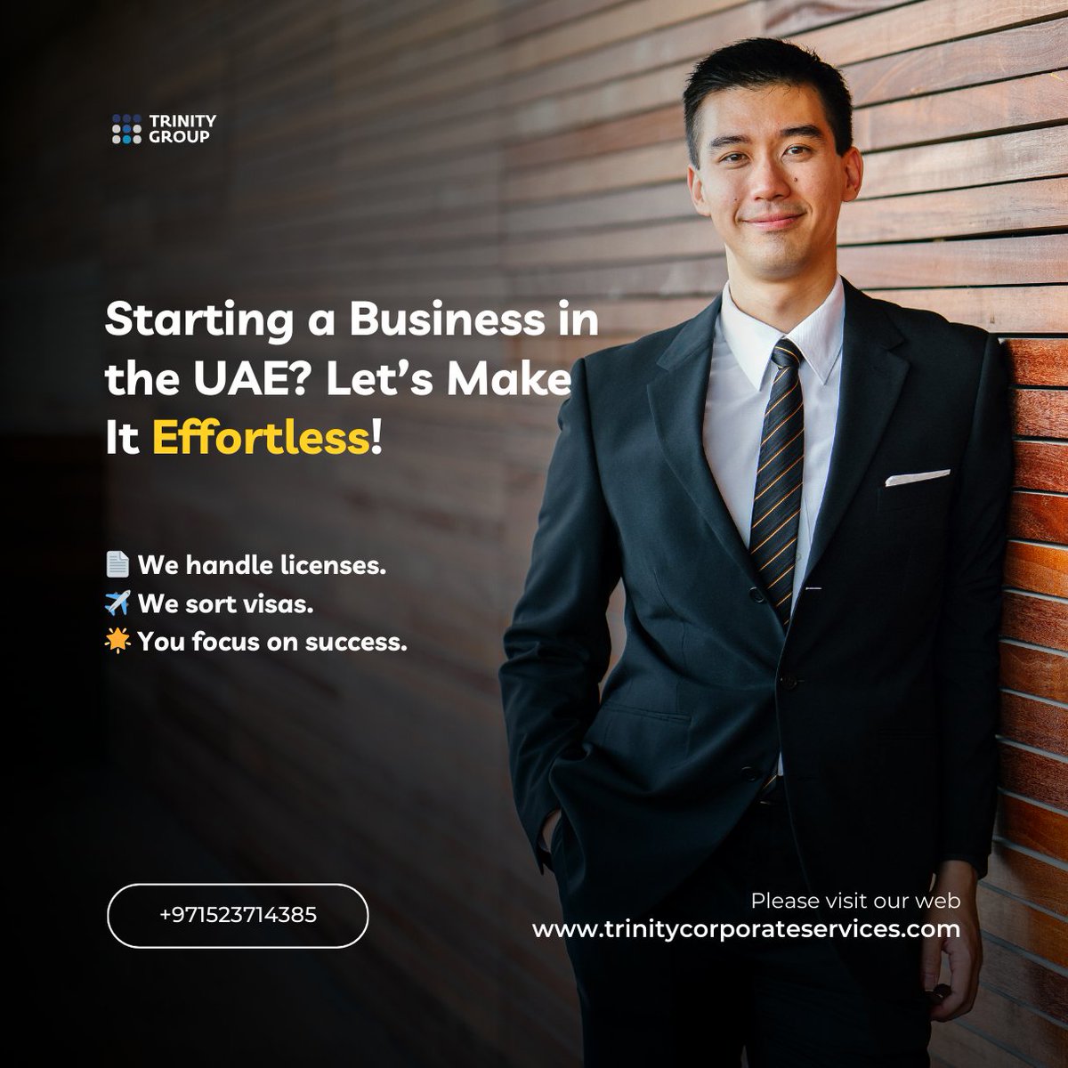 Thinking of starting a business in the UAE? We make it so easy, you’ll wonder why you didn’t start yesterday.
✅ Licenses? We’ve got you covered.
✅ Visas? Done and dusted.
✅ Endless sunshine and tax-free benefits? 

trinitycorporateservices.com

#uae #businessinuae #dubai #freezone