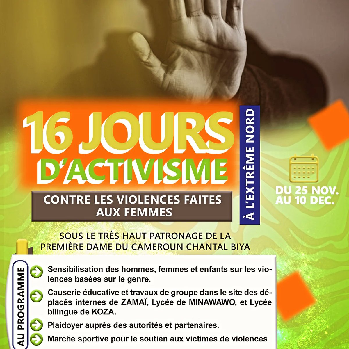 SaSol_24's tweet photo. #sahelsolidaire24 Demain à 7h30 la à commune de Maroua 1er pour une conférence de presse du lancement des activités de 16jours d'activisme contre les violences basées sur le genre. #StopViolence #16activismvbg 
#notoviolenceagainstwomen #crtv #vision4 #infotv #sahelsolidaire24 https://t.co/8VKcrPy4gk
