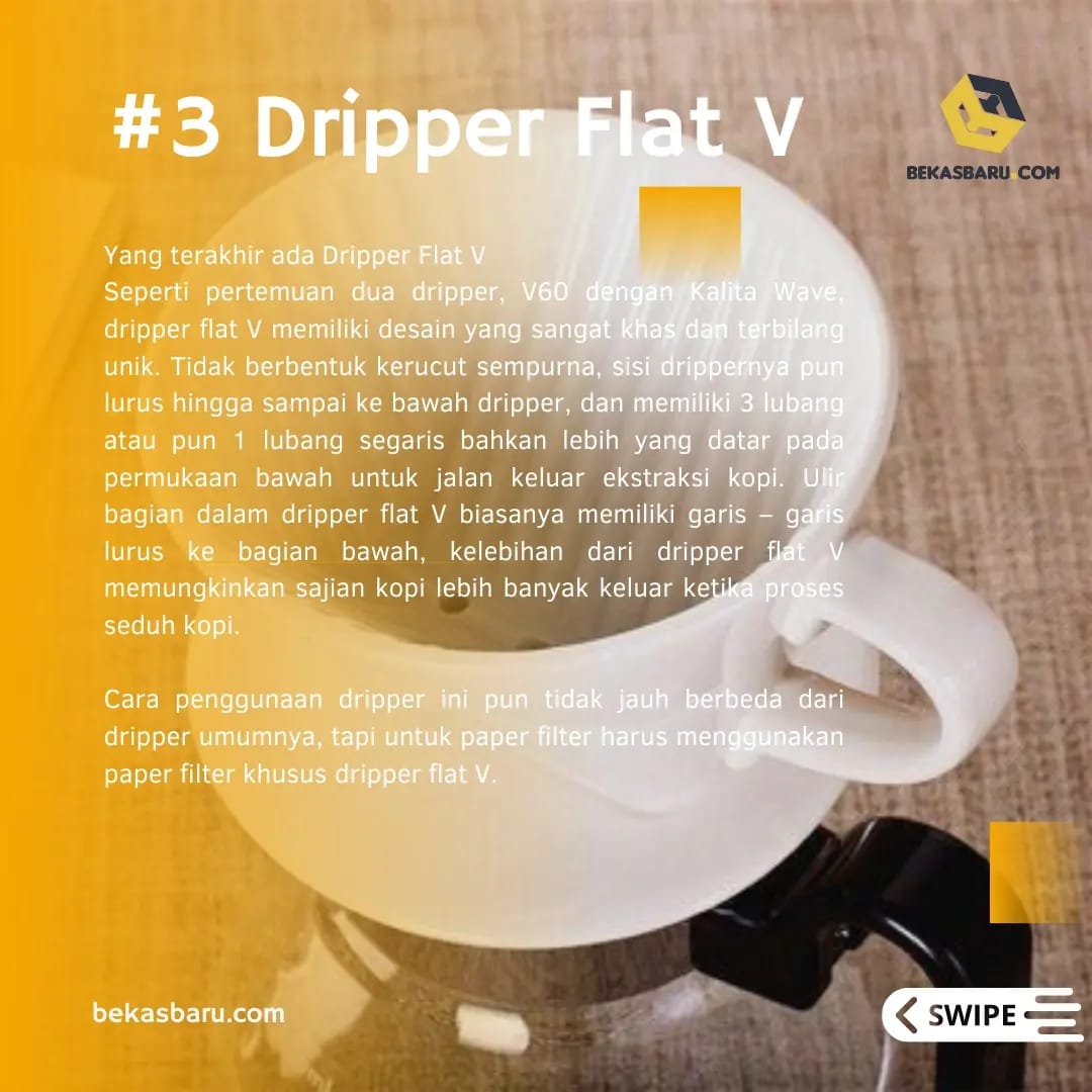 bekasbarudotcom's tweet photo. 3. Coffee Dripper Yg Cocok Utk Home Brewing
Kalo bingung, Langsung aja ke Toko https://t.co/bH97wavgy8 yang ada di Malang & Jogja.
#alatkopi #Coffee #barista #kopi #barista #manualbrew #belajarkopi https://t.co/UzoI5kpyJp