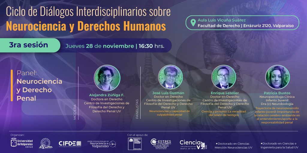 Luis Villavicencio Miranda (@lvillavicenciom) on Twitter photo 29/11 3a sesión del Ciclo de diálogos interdisciplinarios sobre neurociencia y derecho. En esta ocasión se reflexionará sobre la capacidad y la prueba penal. Excelentes invitados. Organiza <a href="/cifdeuv/">CIFDE</a> <a href="/CINValparaiso/">CINValparaiso</a> con apoyo de <a href="/InvestigandoUV/">Investigando UV</a> Inscripciones: docs.google.com/forms/d/e/1FAI… 29/11 3a sesión del Ciclo de diálogos interdisciplinarios sobre neurociencia y derecho. En esta ocasión se reflexionará sobre la capacidad y la prueba penal. Excelentes invitados. Organiza <a href="/cifdeuv/">CIFDE</a> <a href="/CINValparaiso/">CINValparaiso</a> con apoyo de <a href="/InvestigandoUV/">Investigando UV</a> Inscripciones: docs.google.com/forms/d/e/1FAI…