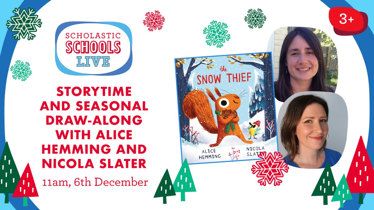 Scholastic UK Teachers (@scholasticuktch) on Twitter photo Join <a href="/AliceHemming1/">Alice Hemming</a> and @nicolaslater for a storytime and seasonal draw-along on Friday 6th December!
Hear a reading of THE SNOW THIEF followed by a fun, playful draw-along inspired by winter and the changing of the seasons.
Sign up now: scholastic.co.uk/scholastic-sch… Join <a href="/AliceHemming1/">Alice Hemming</a> and @nicolaslater for a storytime and seasonal draw-along on Friday 6th December!
Hear a reading of THE SNOW THIEF followed by a fun, playful draw-along inspired by winter and the changing of the seasons.
Sign up now: scholastic.co.uk/scholastic-sch…