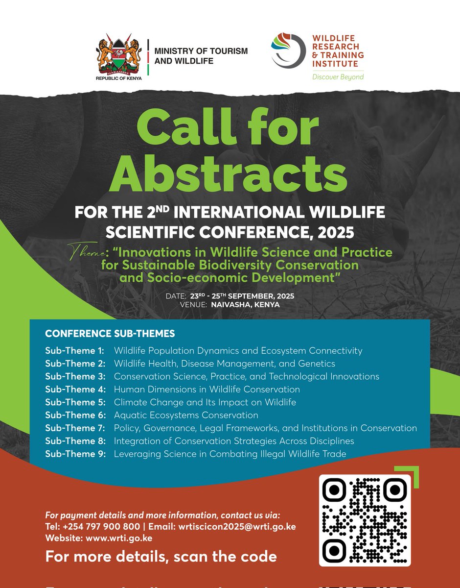 Do you have a well-researched scientific paper on discoveries, innovations, technologies, and applications in wildlife conservation and sustainable utilization?

We are excited to announce that we are now accepting Abstracts for the 2nd International Wildlife Scientific