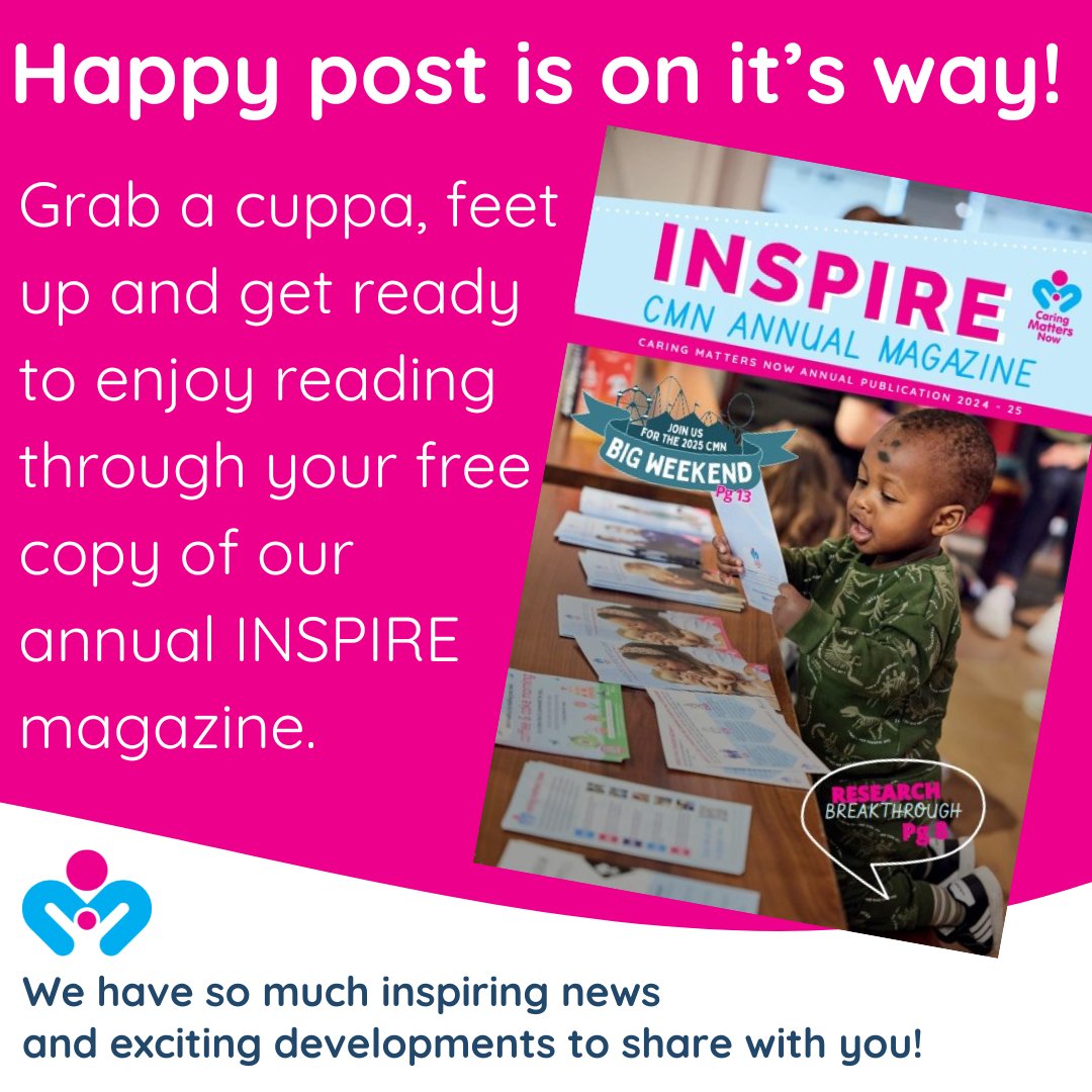 Our annual INSPIRE magazine is on it's way to you! 20 pages full of exciting news, charity developments, key dates for your 2025 diary and inspiring stories from our community!