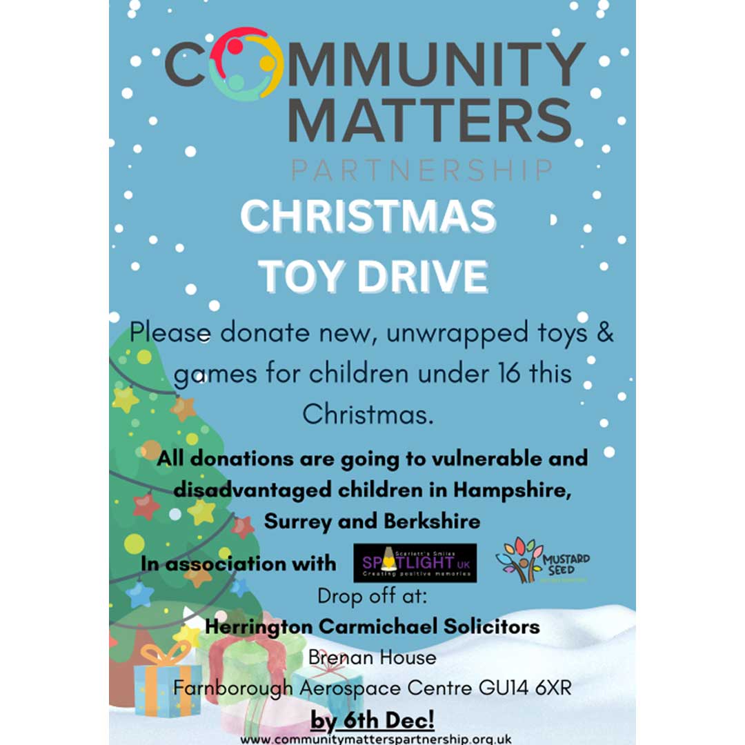 PLEASE SHARE THIS POST: <a href="/CMPProject1/">CMPP</a> Christmas Toy Drive has officially launched. We will be collecting unwrapped gifts for vulnerable and disadvantaged children under 16 in the #Surrey, #Hampshire and #Berkshire.
#Farnborough