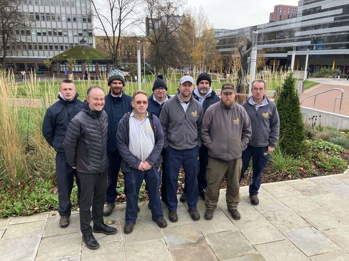 covcampus's tweet photo. The creation of a green oasis in the heart of the city on the site of two of our former buildings has been recognised with two major sustainability awards!

We demolished the Alan Berry and James Starley buildings to make way for the Peace Garden opposite Coventry Cathedral and Starley Gardens in Cox Street, transforming the spine of the campus into a green space for people and wildlife to co-exist.

The @GreenFlagAward is considered a best of the best accolade as only projects to have won prestigious Green Flag Awards earlier in the year are open for consideration.

It not only recognises the creation of a vibrant green space, but also its impact in the fight against climate change.

The @greengowns Awards recognise exceptional sustainability initiatives being undertaken by universities and colleges across the UK and Ireland.

Jamie Whitehouse, our Grounds and Public Realm Manager, said: “These are major awards for the university, as they demonstrate our commitment to creating a sustainable campus that transforms the grey to the green, which is welcoming to people and wildlife.

“The awards recognise the hard work of the university Grounds team and the wider Estates team in creating an exciting, relaxing and stimulating external environment in which to live, study or work.”

The Environmental and Grounds Team works in collaboration with academic departments, such as the @CoventryCAWR and @WKWT to deliver events like bee walks and hedgehog talks for the campus community.

Our Group's Vice Chancellor, Professor John Latham, CBE, said: “Winning these awards is a major achievement for the Group and a validation of our commitment to building a greener, more sustainable campus.

“It underpins our ongoing dedication to working with local and global collaborators to tackle global sustainability challenges, address climate change and create better futures for our communities.”

Read more about our sustainability targets: https://t.co/KOgEvD9uSZ

@CovUniSust #GreenGownAward #GreenFlagAward