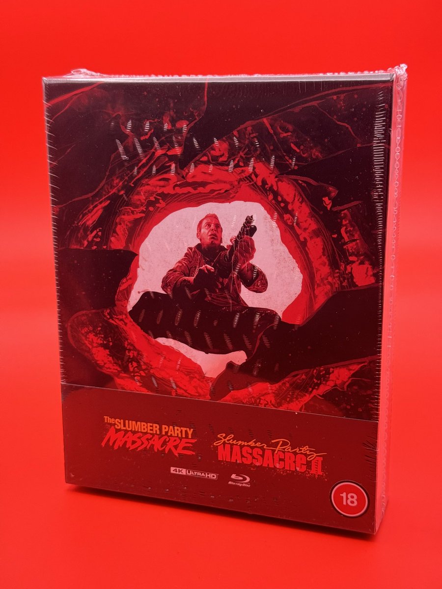 jasonimpey's tweet photo. What a pair. I have a real nostalgic soft spot for the first film, a real 80s horror cheesy gem #slumberpartymassacre #horrorfilms #4kuhd #physicalmedia #101films https://t.co/3cuQYsEVcL