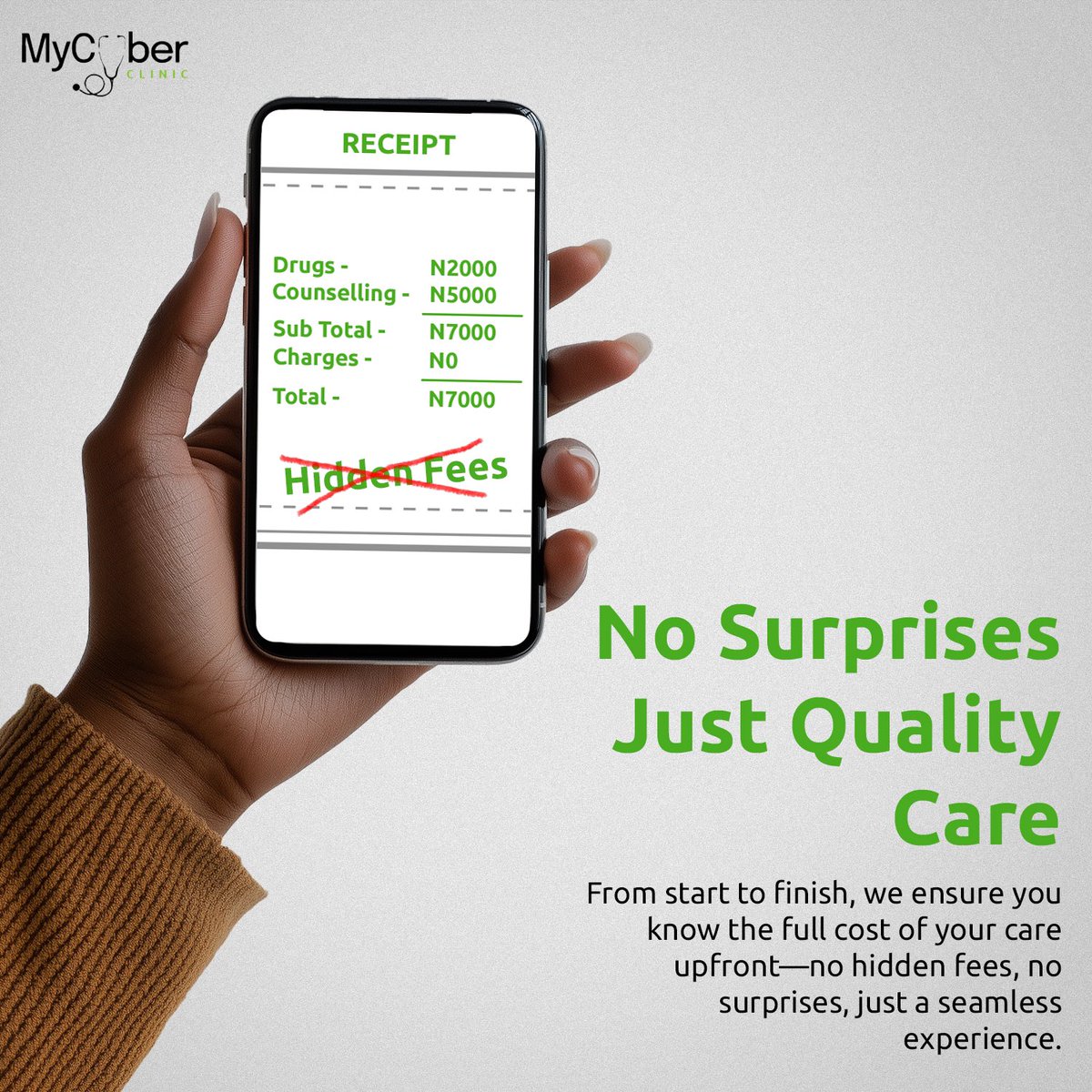 mycyberclinics's tweet photo. With us, you’ll always enjoy full transparency in billing no hidden fees, no surprise extra charges just clear, honest pricing for the care you deserve. ✅🩺💵
Stay tuned for our official launch!
#mycyberclinic #TransparentHealthcare #QualityCare https://t.co/1500ZpcL6M