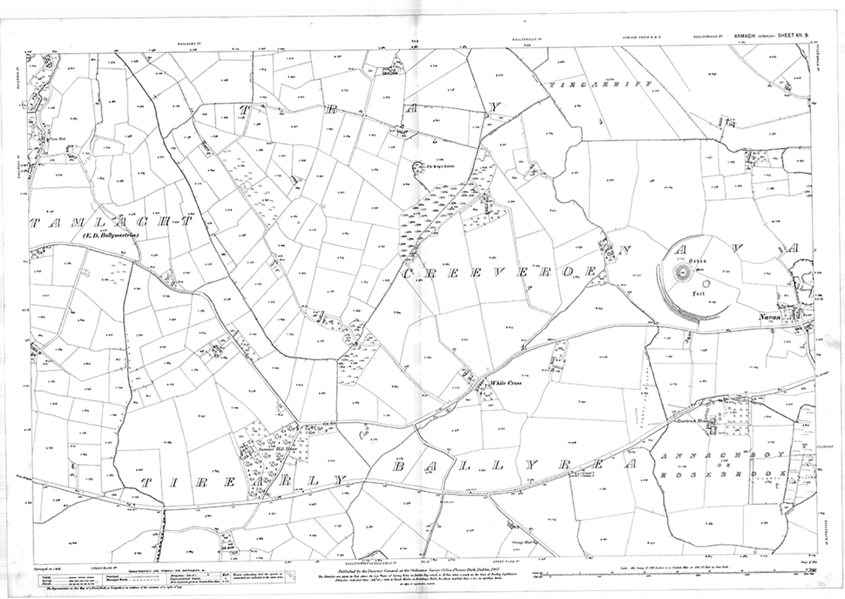 TailteEireann's tweet photo. For #ExploreYourArchive theme #Mythology, we are highlighting Navan Fort, Co. Armagh captured at scale of 1:2500 in map published in 1907 by the Ordnance Survey Office.
#EYAMythology https://t.co/sTqQNEJvVD