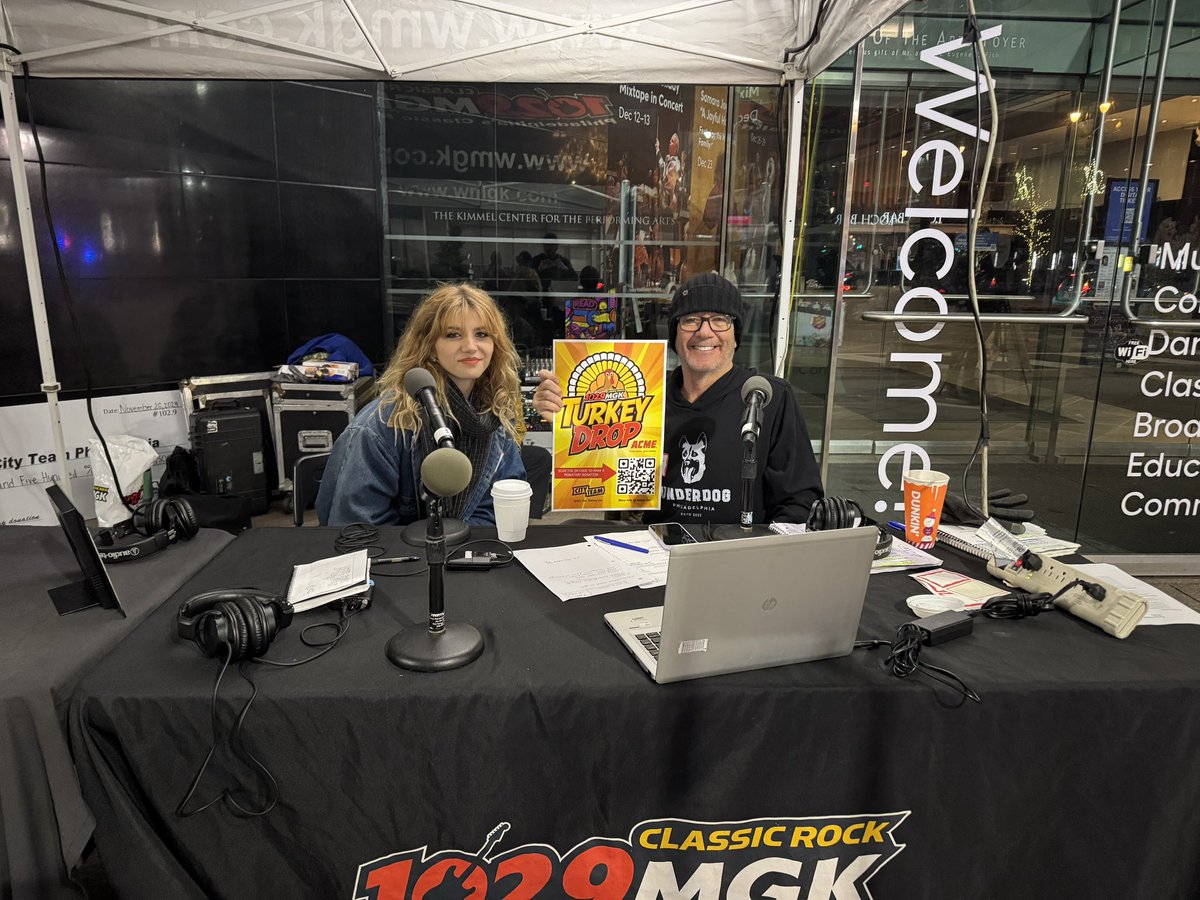 <a href="/MattyCord/">matt cord</a> and Gina are LIVE outside the Kimmel Center for MGK’s Turkey Drop 2024!