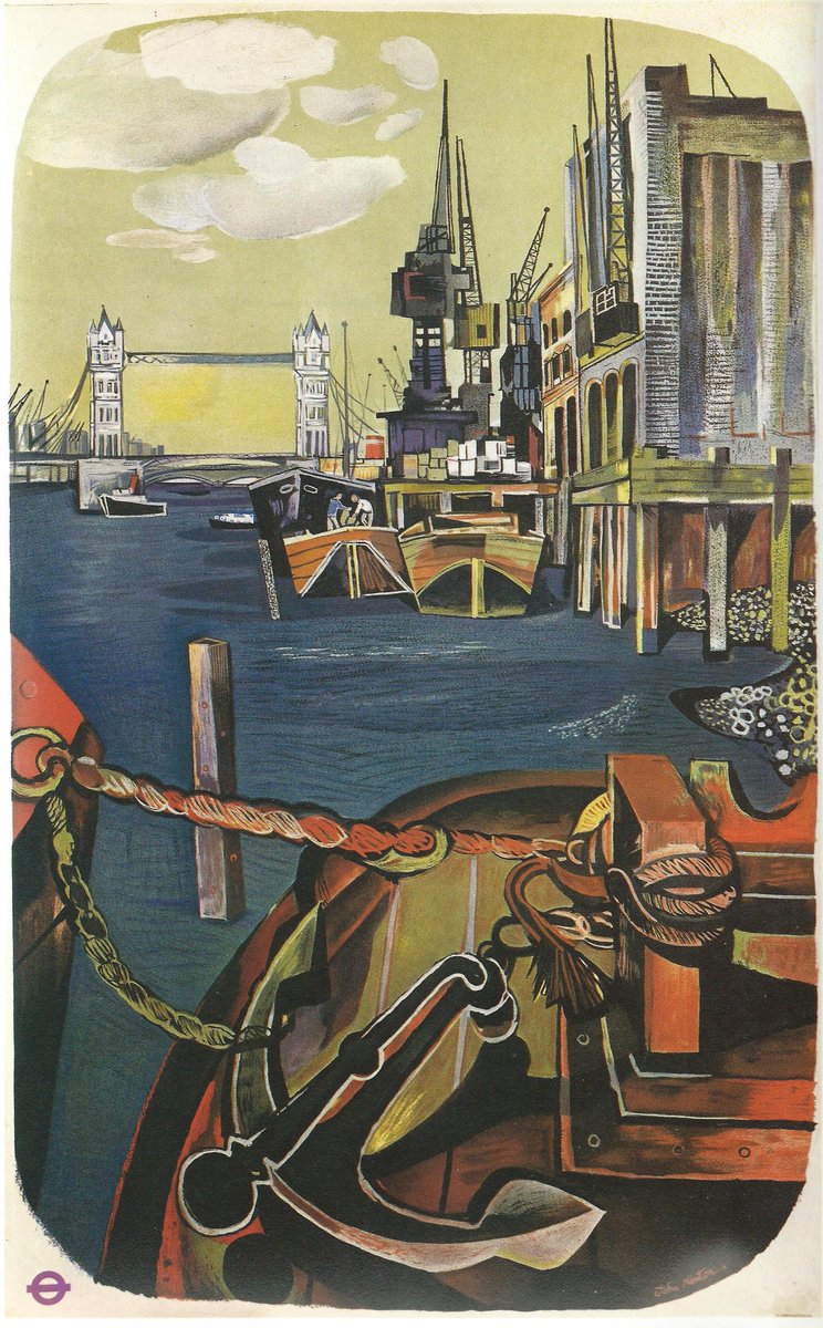 'London’s River: Pool of London' (commission for London Transport, 1951) by John Minton