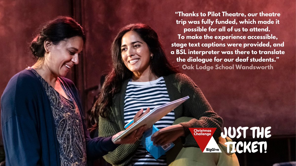 Next week we start <a href="/BigGive/">Big Give</a>'s #ChristmasChallenge! 🎄
From 3–10 December, we will be raising money to provide free theatre tickets to less advantaged &amp; marginalised young people.
AND for every donation you make the Reed Foundation will DOUBLE it! #OneDonationTwiceTheImpact