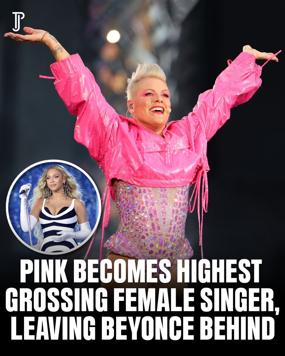thejournalpost's tweet photo. Pink's Summer Carnival tour has officially been more profitable than Beyonce's Summer Renaissance. In fact it's the most profitable tour by a female artist ever. It brought in $585 million as compared to Beyonce's $579.9 million. https://t.co/gT2BtnvKph