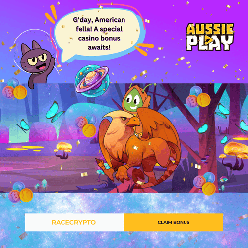 Real_CasinoUS's tweet photo. G'day, American fella! 🇦🇺 Ready to spice up your gaming? Aussie Play Casino is bringing the thrill of Down Under to YOU! 🕹️💰 Claim a 275% slots bonus up to $2750 with code RACECRYPTO. 🎉 Try your luck today! [https://t.co/JNyNXLBAxp] 🌟 #OnlineCasino #RACECRYPTO #AussieStyle https://t.co/BfU0YKgrMb