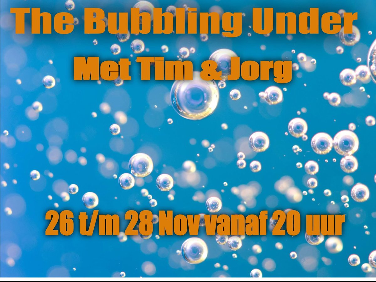OrinocoRadio's tweet photo. Wat gaat het toch allemaal snel voorbij.

De komende drie dagen is het tijd voor de Bubbling Under. Jorg en Tim zullen de meest opvallende, leuke, aparte, enorm gedaalde of gestegen nummers draaien uit de regionen 1500-501.

Om 20:00u gewoon weer kwaliteitsmuziek op je radio! https://t.co/kWdD5vILw7