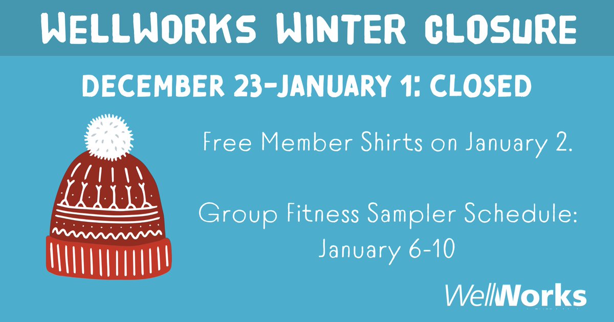 WellWorks' physical facility will be closed for the University's annual winter closure (Dec 23-Jan 1). But our virtual offerings are available 24/7 on our Member Portal: wellworks-portal.ohio.edu!

Check out our website for exciting news about the new year. ohio.edu/wellworks
